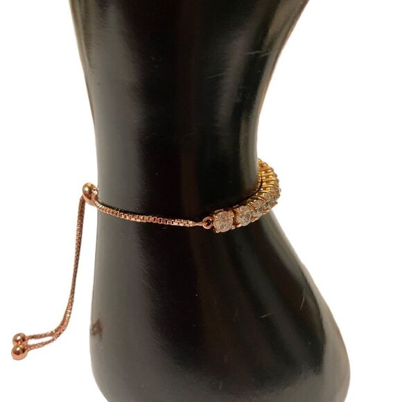 Rose Gold CZ Slide Bracelet - Picture 8 of 9